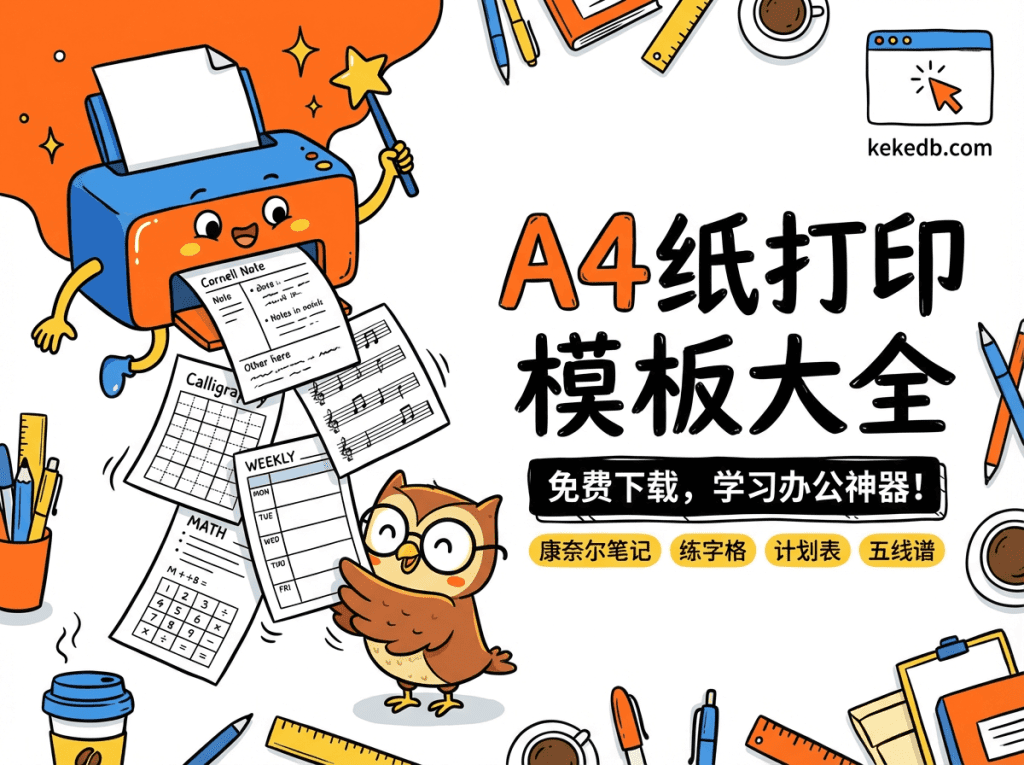 图片[1]柯柯DB-技术分享-资源下载平台-免费黑科技软件A4纸打印模板大全 - 免费下载康奈尔笔记/练字格/计划表/五线谱