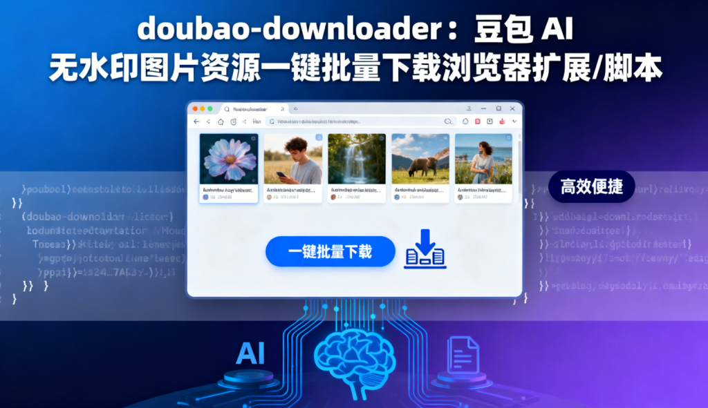 doubao-downloader：豆包 AI 无水印图片资源一键批量下载浏览器扩展/脚本柯柯DB-技术分享-资源下载平台-免费黑科技软件柯柯DB