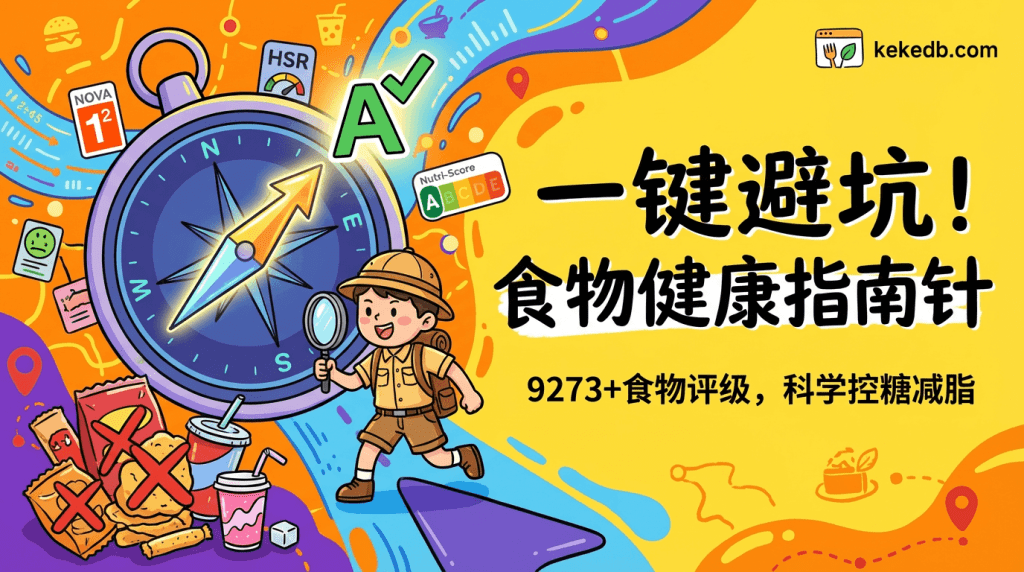 图片[1]柯柯DB-技术分享-资源下载平台-免费黑科技软件Food Compass 2.0 在线查询站的健康评分解析