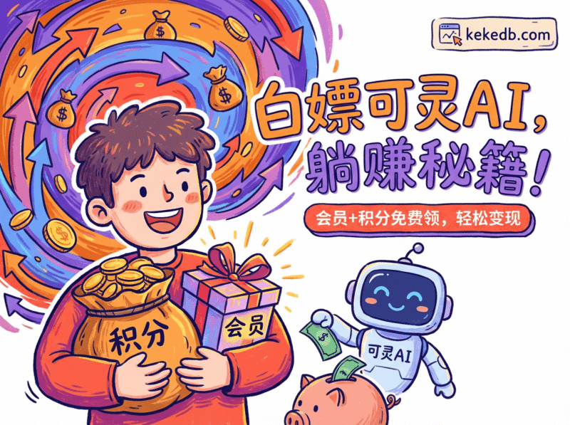 保姆级教你白嫖可灵AI会员和积分+如何利用可灵来赚钱柯柯DB-技术分享-资源下载平台-免费黑科技软件柯柯DB - 免费黑科技软件 & 编程资源分享平台 | 安卓工具·绿色软件·开发教程