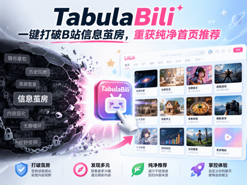 TabulaBili:一键打破B站信息茧房,重获纯净首页推荐柯柯DB-技术分享-资源下载平台-免费黑科技软件柯柯DB - 免费黑科技软件 & 编程资源分享平台 | 安卓工具·绿色软件·开发教程