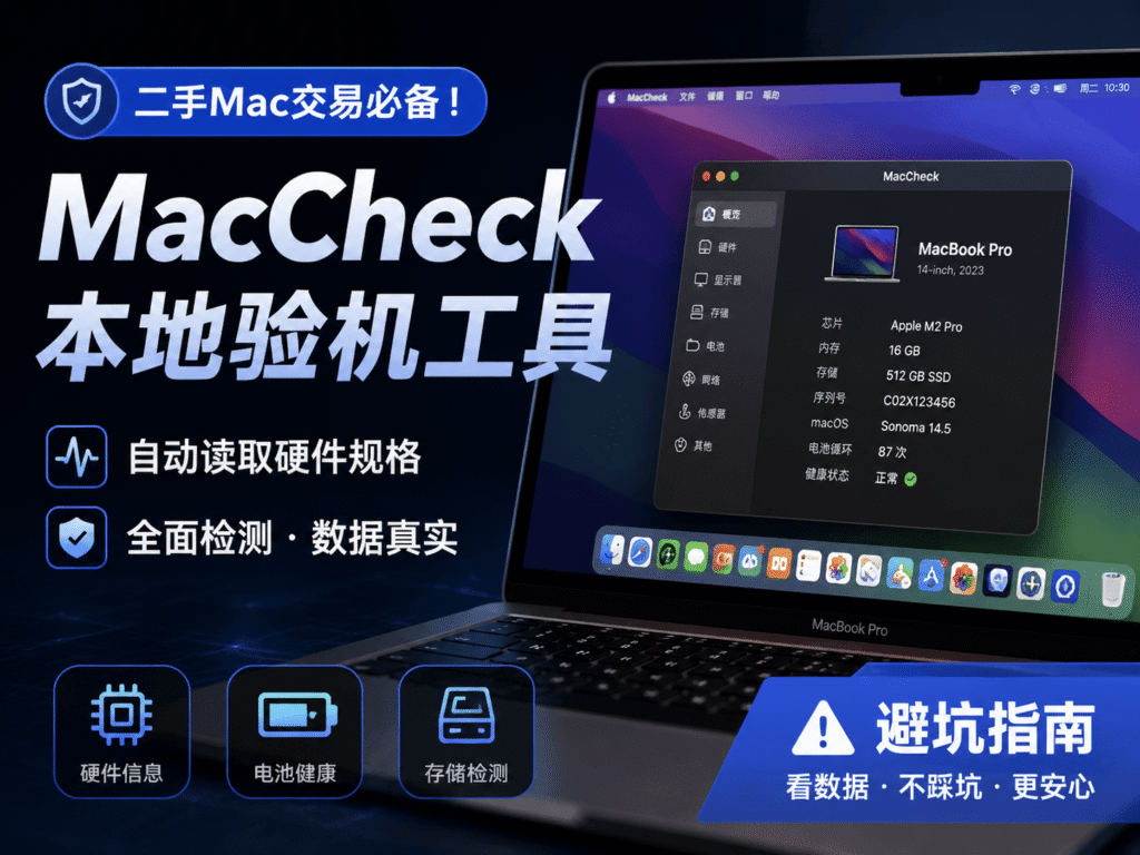 二手Mac交易必备!MacCheck本地验机工具,自动读取硬件规格避坑指南柯柯DB-技术分享-资源下载平台-免费黑科技软件柯柯DB - 免费黑科技软件 & 编程资源分享平台 | 安卓工具·绿色软件·开发教程