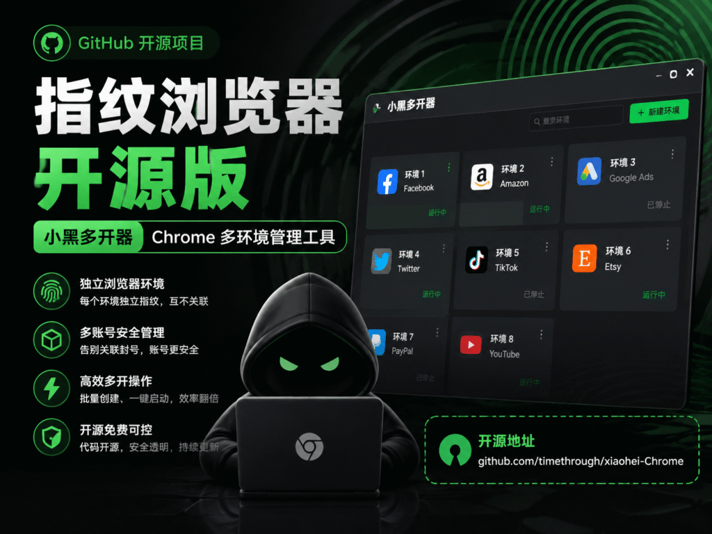 图片[1]柯柯DB-技术分享-资源下载平台-免费黑科技软件指纹浏览器开源版：小黑多开器 Chrome 多环境管理工具 - 柯柯DB - 免费黑科技软件 & 编程资源分享平台 | 安卓工具·绿色软件·开发教程柯柯DB-技术分享-资源下载平台-免费黑科技软件柯柯DB - 免费黑科技软件 & 编程资源分享平台 | 安卓工具·绿色软件·开发教程